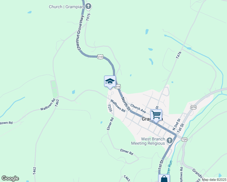 map of restaurants, bars, coffee shops, grocery stores, and more near 178 Walltown Road in Grampian