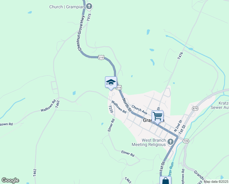 map of restaurants, bars, coffee shops, grocery stores, and more near 178 Walltown Road in Grampian
