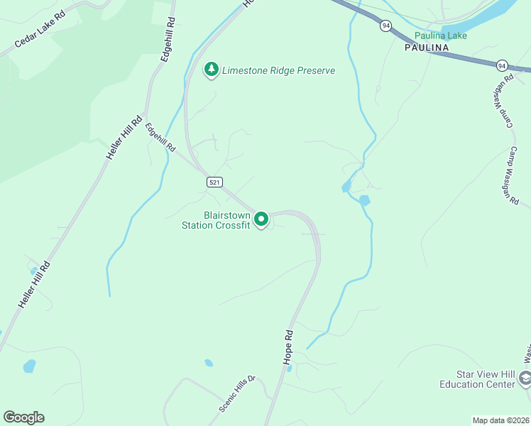 map of restaurants, bars, coffee shops, grocery stores, and more near 65 Hope Road in Blairstown