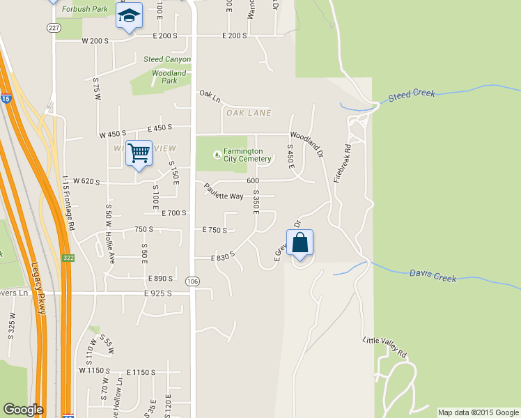 map of restaurants, bars, coffee shops, grocery stores, and more near 359 East 700 South in Farmington