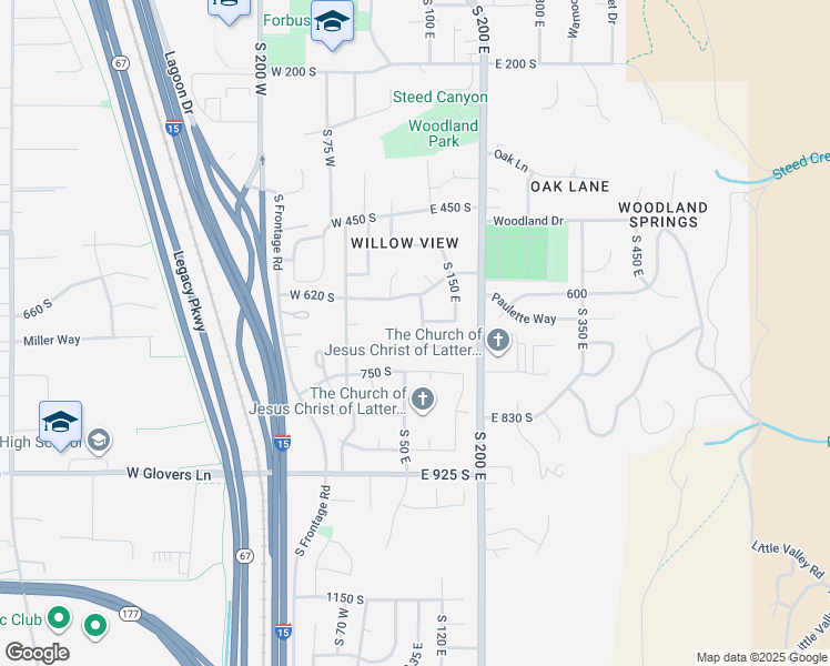 map of restaurants, bars, coffee shops, grocery stores, and more near 676 South 100 East in Farmington