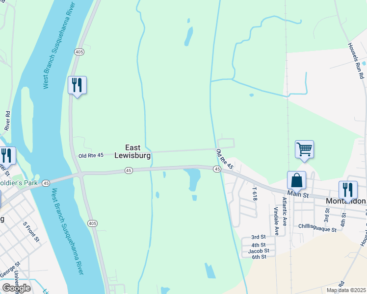 map of restaurants, bars, coffee shops, grocery stores, and more near 503 Old Route 45 in Milton