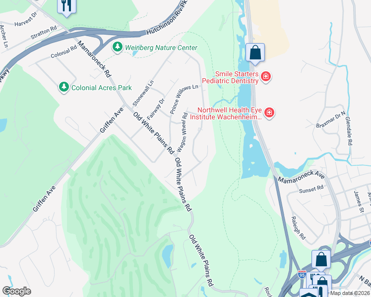 map of restaurants, bars, coffee shops, grocery stores, and more near 4 Wagon Wheel Road in Mamaroneck