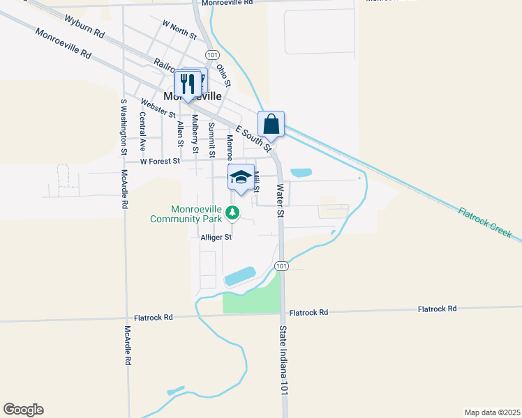 map of restaurants, bars, coffee shops, grocery stores, and more near 209 McDonald Street in Monroeville
