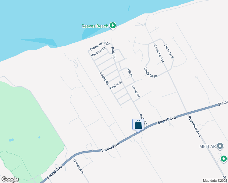 map of restaurants, bars, coffee shops, grocery stores, and more near 36 Marine Street in Riverhead