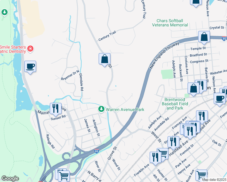map of restaurants, bars, coffee shops, grocery stores, and more near 355 West Street in Harrison