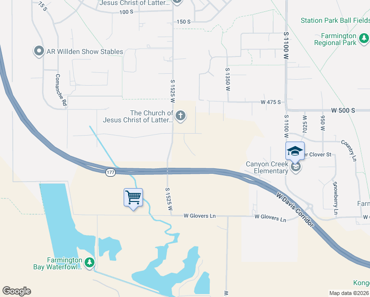 map of restaurants, bars, coffee shops, grocery stores, and more near 549 South 1525 West in Farmington