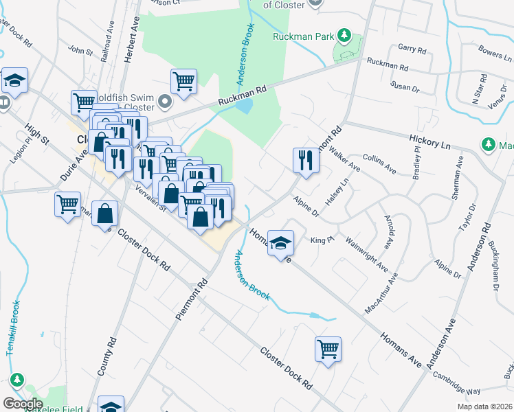 map of restaurants, bars, coffee shops, grocery stores, and more near 510 Piermont Rd in Closter