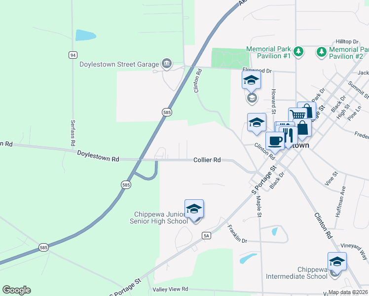 map of restaurants, bars, coffee shops, grocery stores, and more near 240 Collier Drive in Doylestown