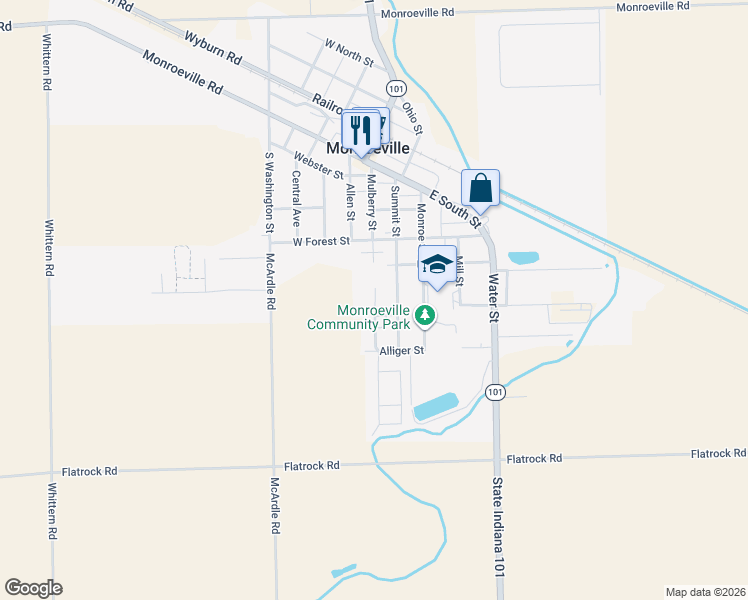 map of restaurants, bars, coffee shops, grocery stores, and more near 423 Mulberry Street in Monroeville