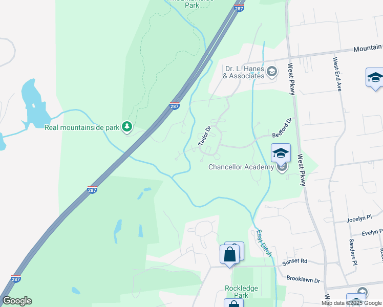 map of restaurants, bars, coffee shops, grocery stores, and more near 3804 Tudor Drive in Pequannock Township