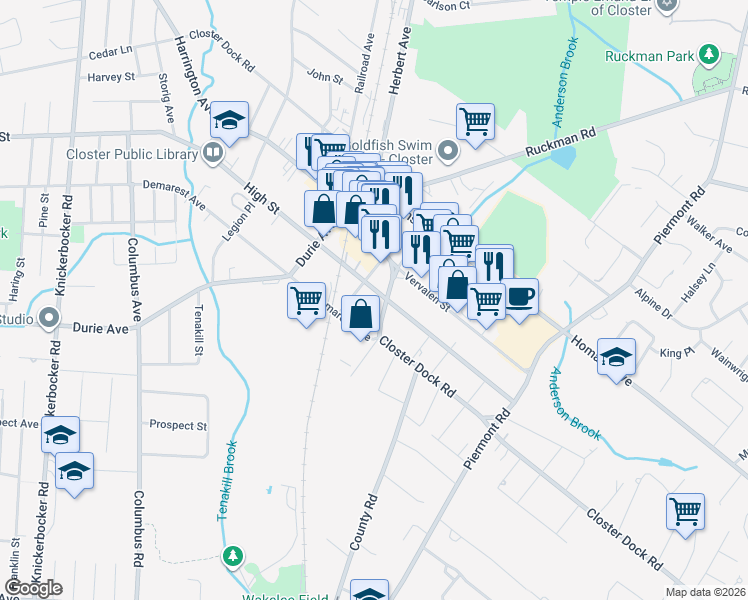 map of restaurants, bars, coffee shops, grocery stores, and more near 336 Closter Dock Road in Closter
