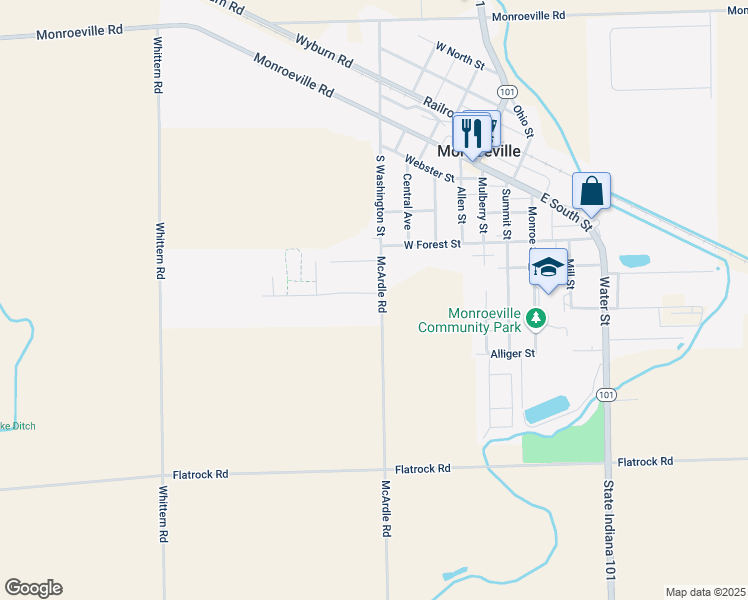 map of restaurants, bars, coffee shops, grocery stores, and more near 20428 Pasada Drive in Monroeville