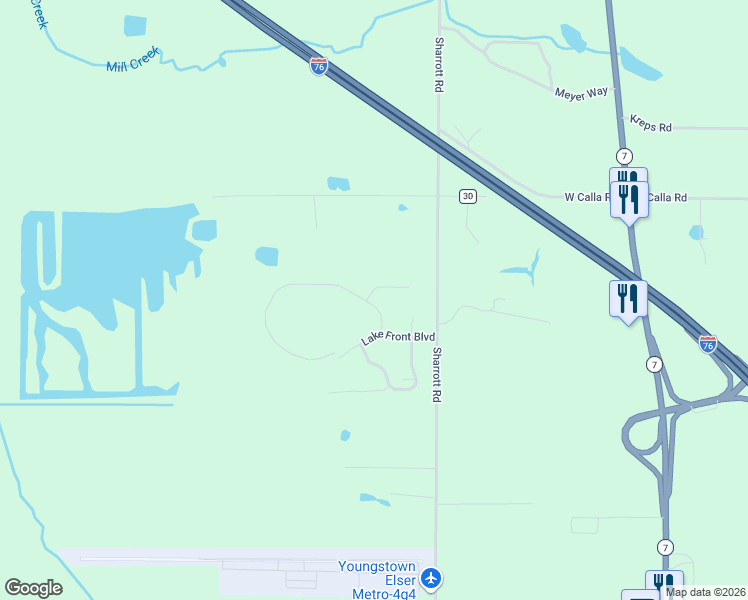 map of restaurants, bars, coffee shops, grocery stores, and more near 1205 Lake Front Boulevard in North Lima