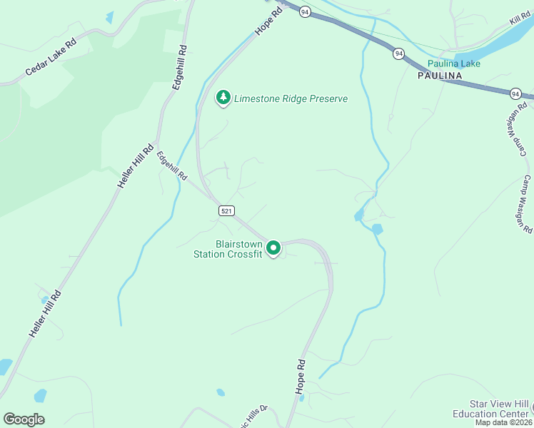 map of restaurants, bars, coffee shops, grocery stores, and more near 65 Hope Road in Blairstown