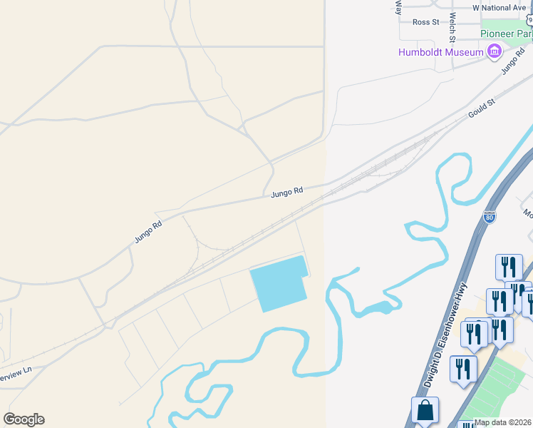 map of restaurants, bars, coffee shops, grocery stores, and more near 4210 Jungo Road in Winnemucca