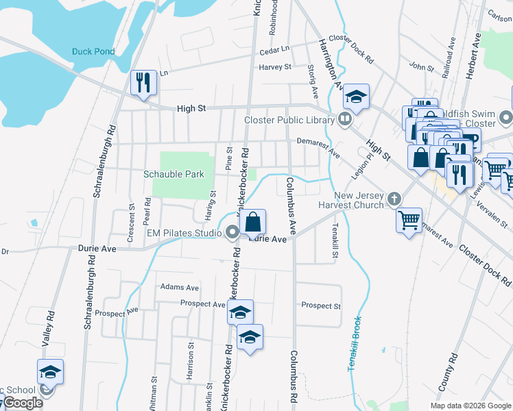 map of restaurants, bars, coffee shops, grocery stores, and more near 17 Gwynne Court in Closter