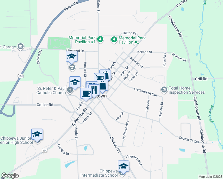 map of restaurants, bars, coffee shops, grocery stores, and more near 40 College in Doylestown