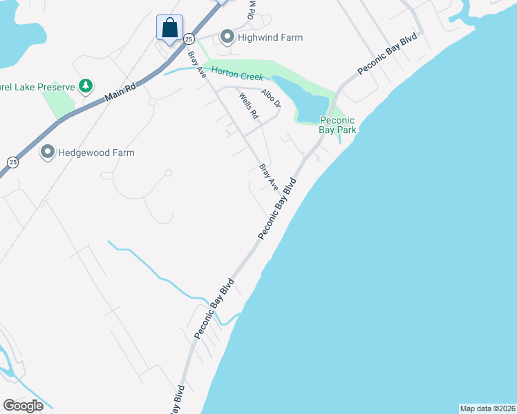 map of restaurants, bars, coffee shops, grocery stores, and more near 7185B Peconic Bay Boulevard in Laurel