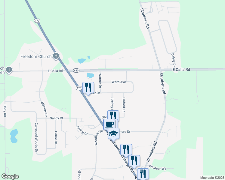 map of restaurants, bars, coffee shops, grocery stores, and more near 43 Foster Drive in New Middletown
