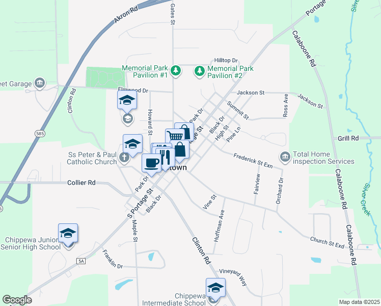 map of restaurants, bars, coffee shops, grocery stores, and more near 40 College in Doylestown