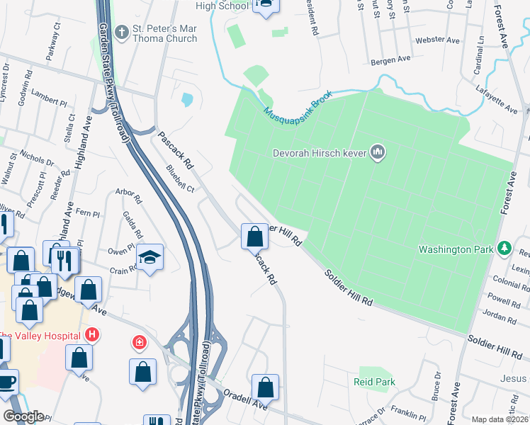 map of restaurants, bars, coffee shops, grocery stores, and more near 766 Livingston Court in Paramus