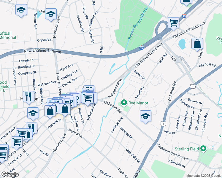 map of restaurants, bars, coffee shops, grocery stores, and more near in Harrison