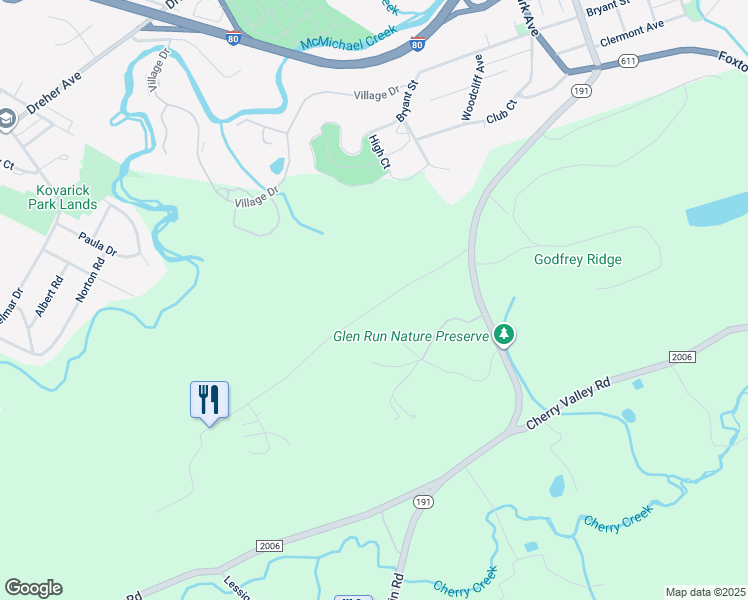 map of restaurants, bars, coffee shops, grocery stores, and more near 150 Stroudsmoor Road in Stroudsburg