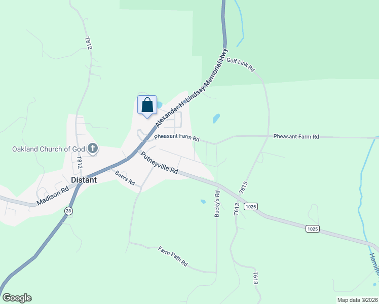 map of restaurants, bars, coffee shops, grocery stores, and more near 132 Hill Gale Drive in New Bethlehem