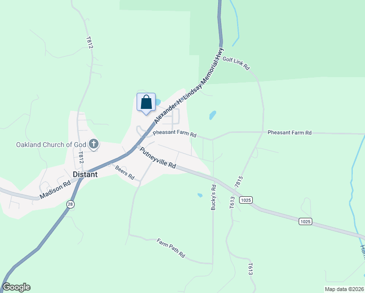 map of restaurants, bars, coffee shops, grocery stores, and more near 132 Hill Gale Drive in New Bethlehem