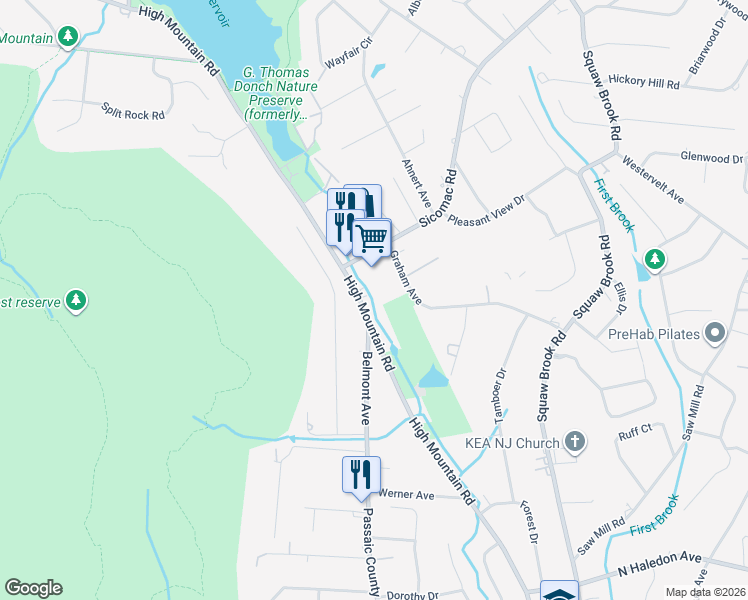 map of restaurants, bars, coffee shops, grocery stores, and more near 1028 High Mountain Road in North Haledon