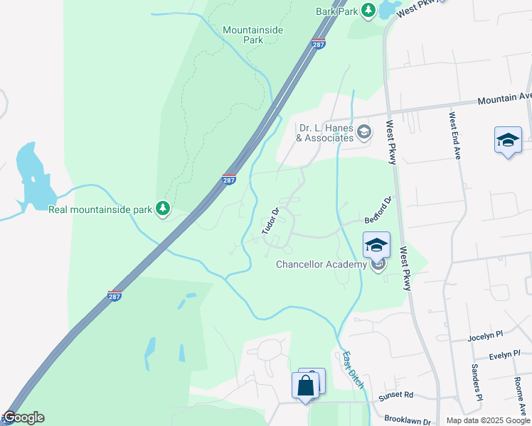 map of restaurants, bars, coffee shops, grocery stores, and more near 5713 Tudor Drive in Pequannock Township