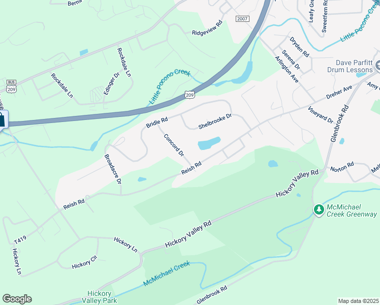 map of restaurants, bars, coffee shops, grocery stores, and more near 5514 Concord Drive in Stroudsburg