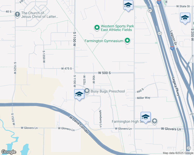 map of restaurants, bars, coffee shops, grocery stores, and more near 571 950 West in Farmington