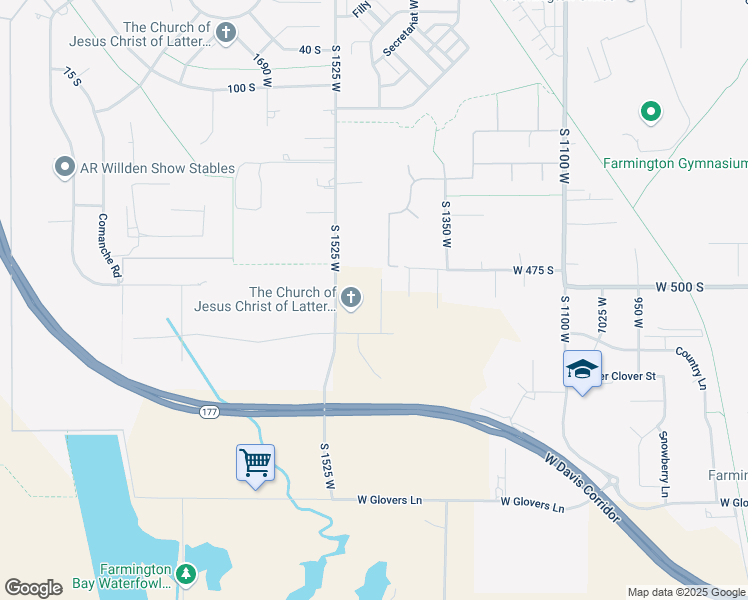 map of restaurants, bars, coffee shops, grocery stores, and more near 532 South 1450 West in Farmington