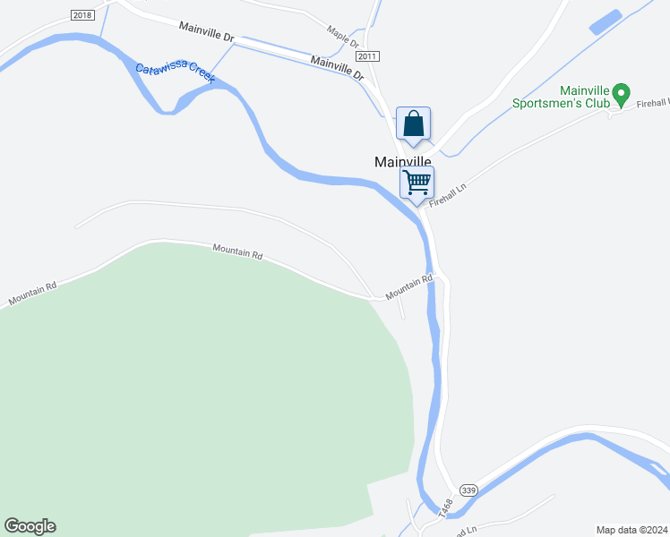 map of restaurants, bars, coffee shops, grocery stores, and more near 969 Mountain Road in Bloomsburg