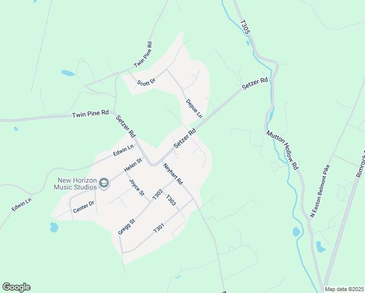 map of restaurants, bars, coffee shops, grocery stores, and more near 1305 Setzer Road in Stroudsburg