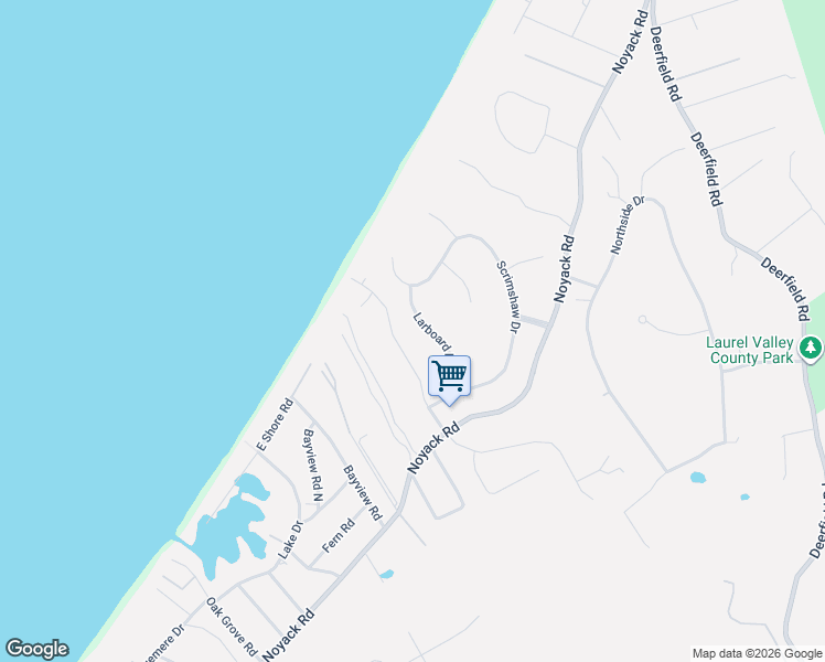 map of restaurants, bars, coffee shops, grocery stores, and more near 9 Larboard Drive in Southampton