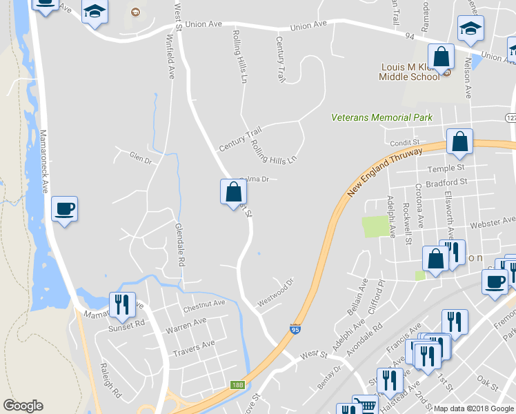 map of restaurants, bars, coffee shops, grocery stores, and more near 429 West Street in Harrison