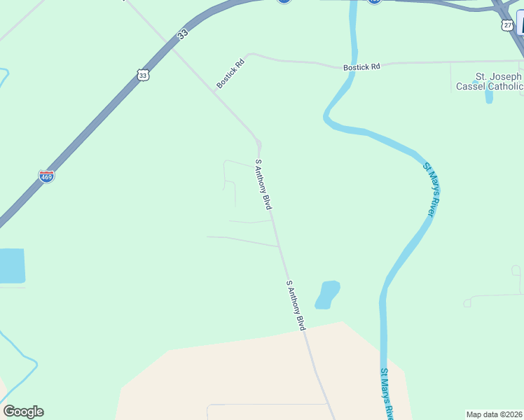 map of restaurants, bars, coffee shops, grocery stores, and more near 12214 South Anthony Boulevard in Fort Wayne