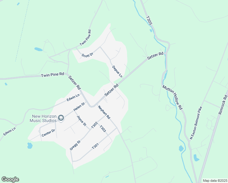 map of restaurants, bars, coffee shops, grocery stores, and more near 1305 Setzer Road in Stroudsburg