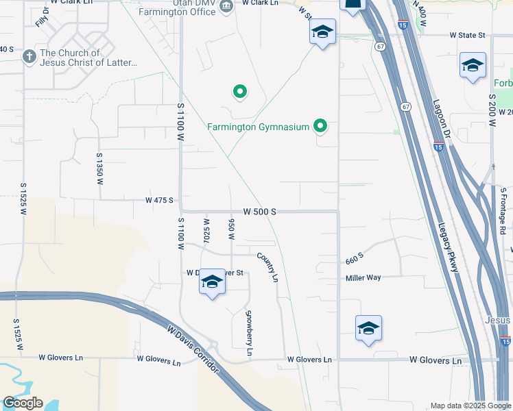 map of restaurants, bars, coffee shops, grocery stores, and more near 448 South 650 West in Farmington