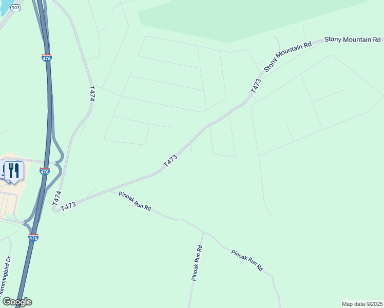 map of restaurants, bars, coffee shops, grocery stores, and more near 14 Cherry Lane in Jim Thorpe