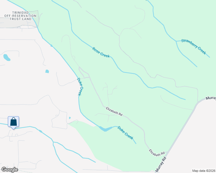 map of restaurants, bars, coffee shops, grocery stores, and more near 2361 Elizabeth Road in McKinleyville