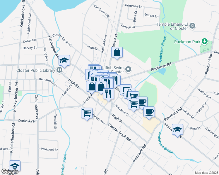 map of restaurants, bars, coffee shops, grocery stores, and more near 259 Closter Dock Road in Closter