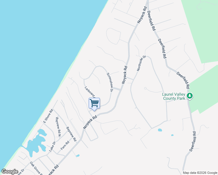 map of restaurants, bars, coffee shops, grocery stores, and more near 17 Scrimshaw Drive in Southampton