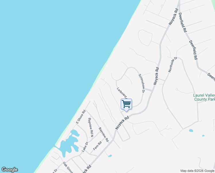 map of restaurants, bars, coffee shops, grocery stores, and more near 53 Whalebone Landing Road in Southampton