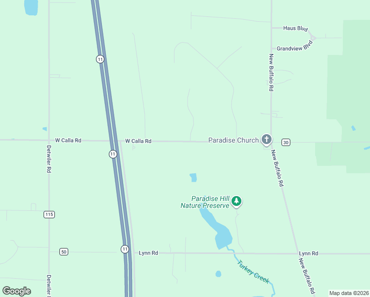 map of restaurants, bars, coffee shops, grocery stores, and more near 3397-3521 West Calla Road in Canfield