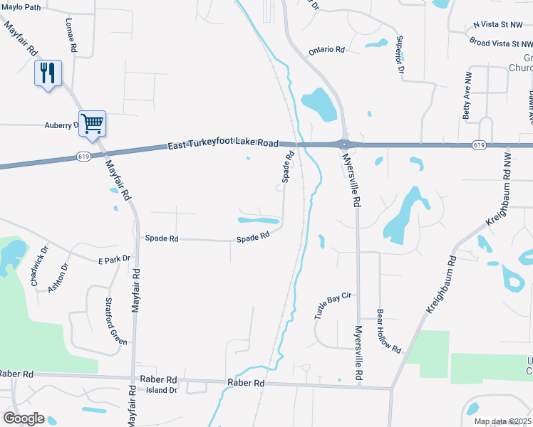 map of restaurants, bars, coffee shops, grocery stores, and more near 2645 Kungle Drive in Uniontown