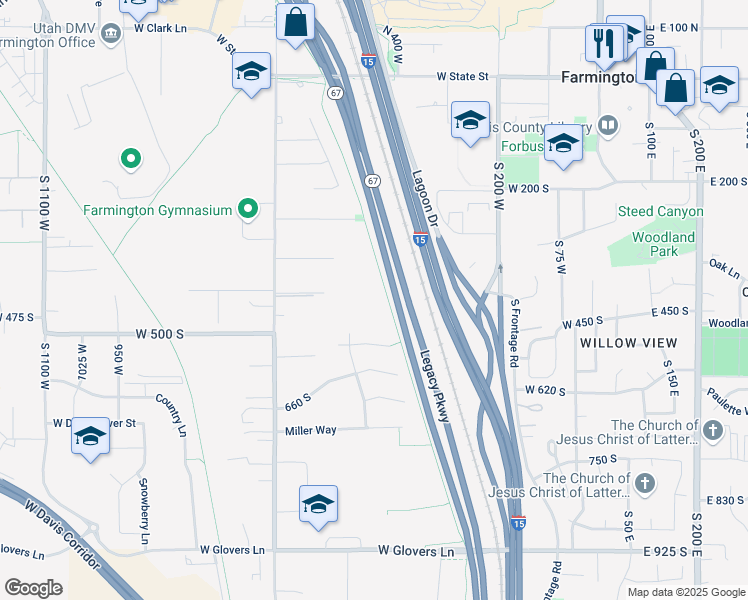 map of restaurants, bars, coffee shops, grocery stores, and more near in Farmington